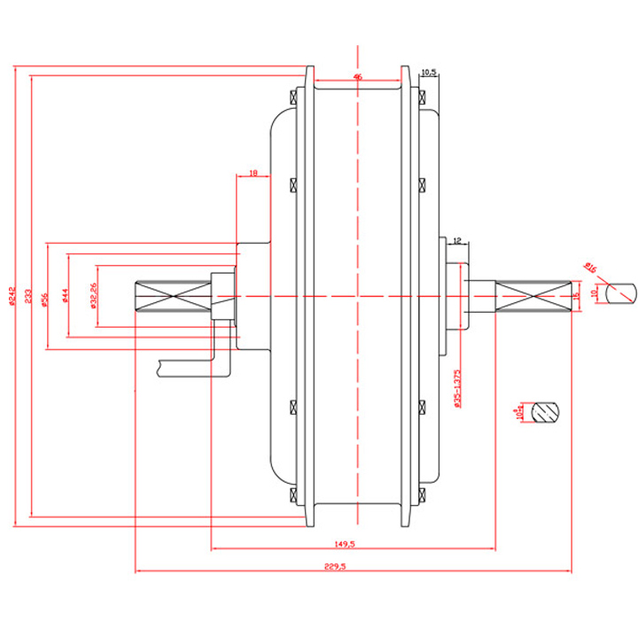 1.85X 19 60V 72V 3000W 5000W B - 60V 5000W Brushless Hub Motor recension och pris