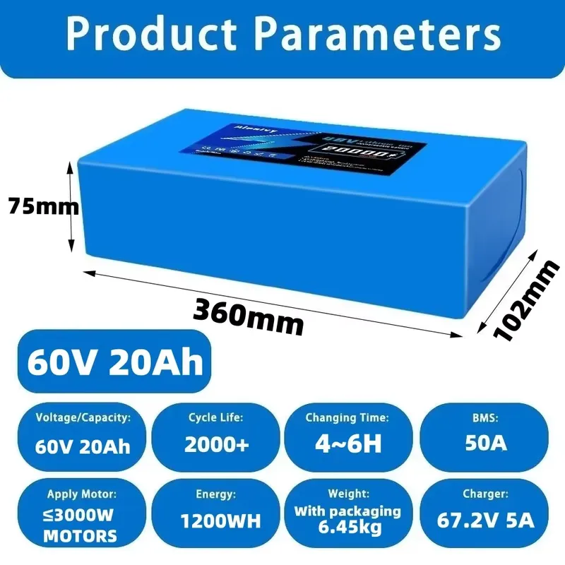 Aleaivy 60V 20AH 30AH 21700 Li - 60V 30Ah 21700 Battery Pack recension och pris